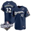 Milwaukee Brewers Jacob Misiorowski 2026 World Series Throwback Vapor Limited Jersey - All Stitched - Navy