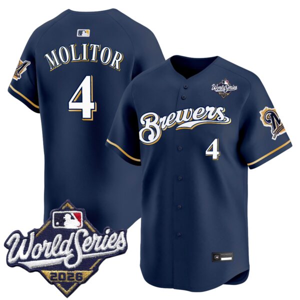 Milwaukee Brewers Paul Molitor 2026 World Series Throwback Vapor Limited Jersey - All Stitched - Navy