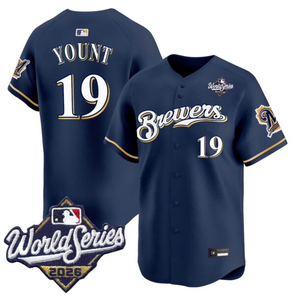 Milwaukee Brewers Robin Yount 2026 World Series Throwback Vapor Limited Jersey - All Stitched - Navy