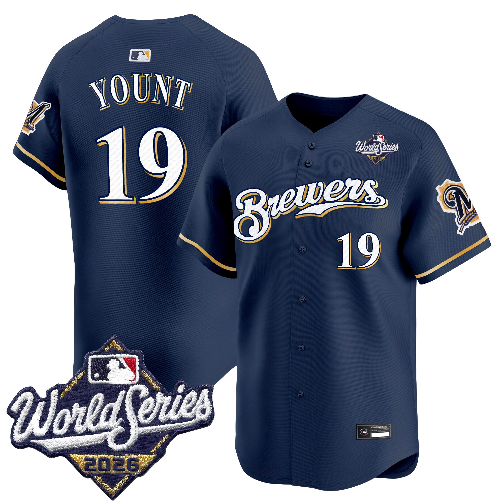 Milwaukee Brewers Robin Yount 2026 World Series Throwback Vapor Limited Jersey - All Stitched - Navy