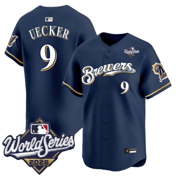 Milwaukee Brewers Bob Uecker 2026 World Series Throwback Vapor Limited Jersey - All Stitched - Navy