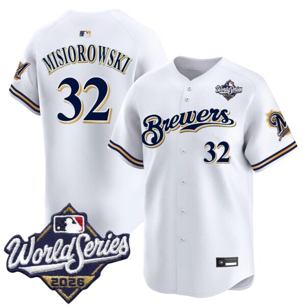 Milwaukee Brewers Jacob Misiorowski 2026 World Series Throwback Vapor Limited Jersey - All Stitched - White