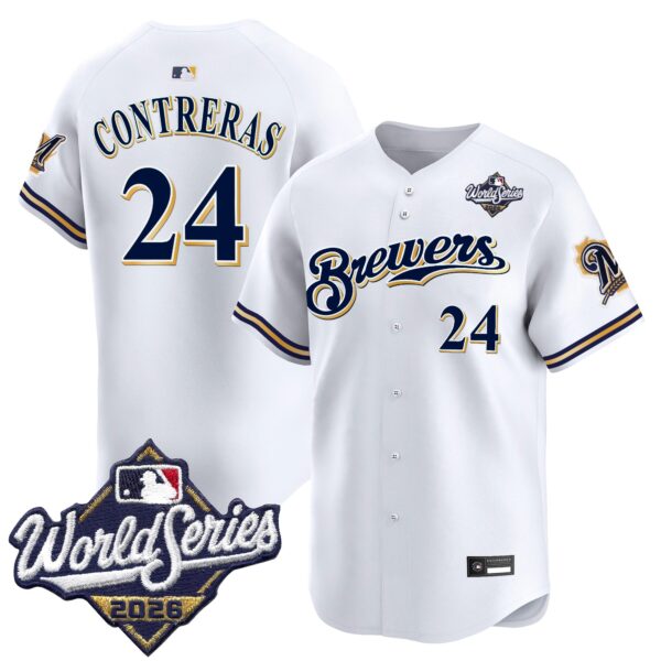 Milwaukee Brewers William Contreras 2026 World Series Throwback Vapor Limited Jersey - All Stitched - White