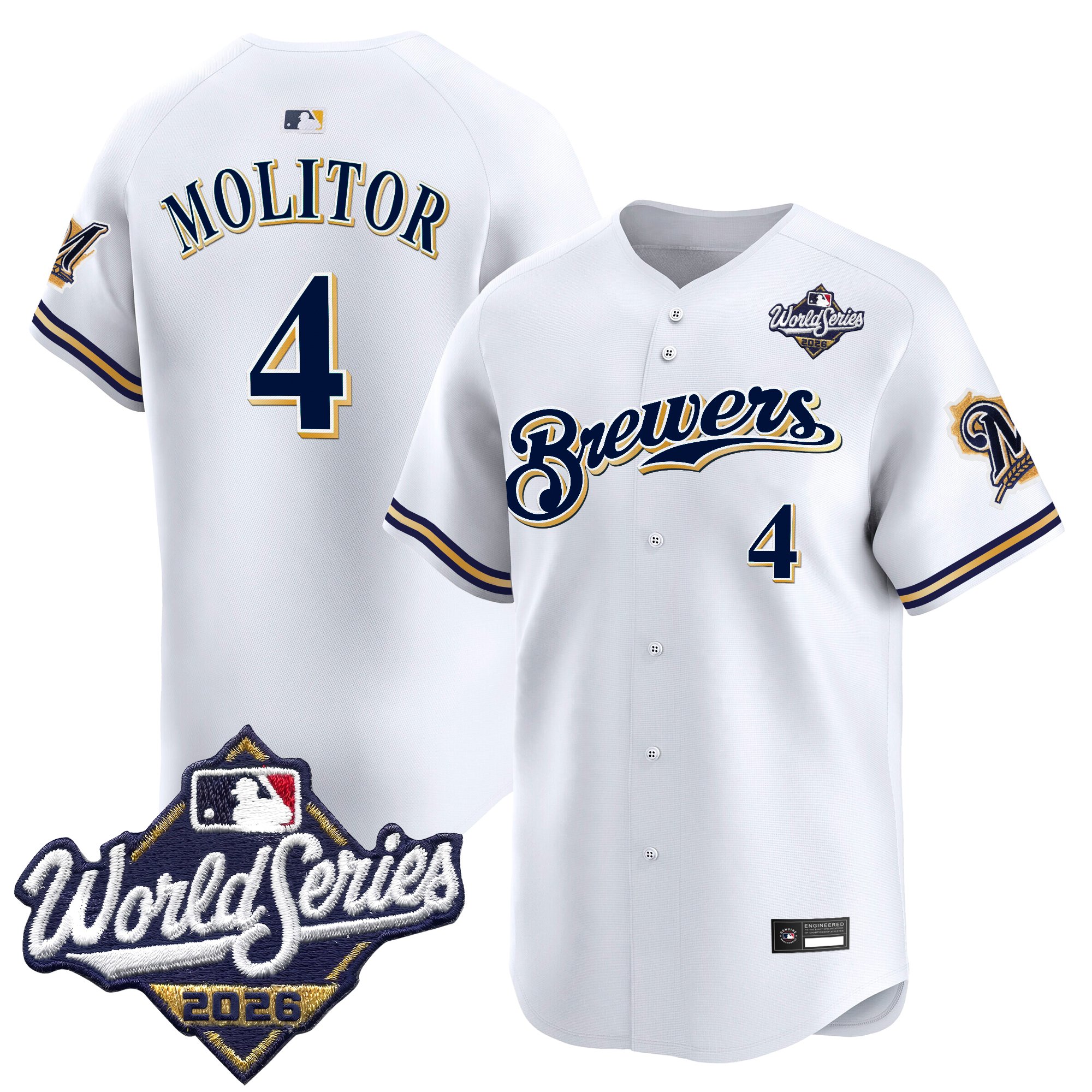 Milwaukee Brewers Paul Molitor 2026 World Series Throwback Vapor Limited Jersey - All Stitched - White