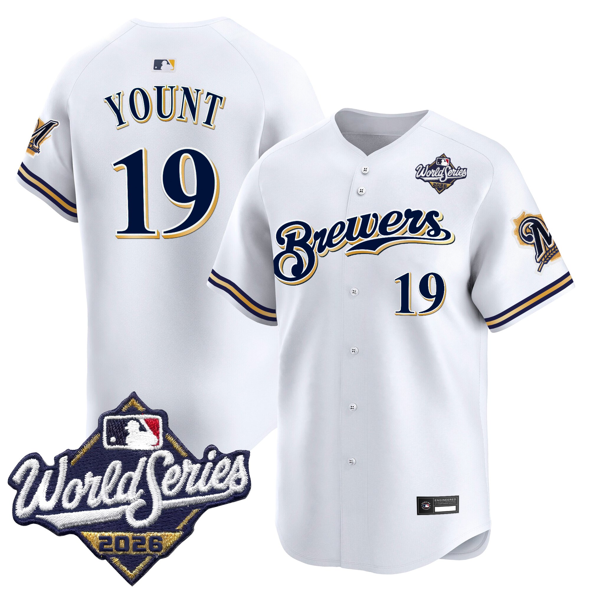 Milwaukee Brewers Robin Yount 2026 World Series Throwback Vapor Limited Jersey - All Stitched - White