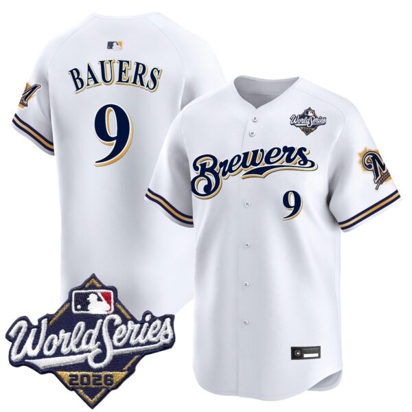 Milwaukee Brewers Jake Bauers 2026 World Series Throwback Vapor Limited Jersey - All Stitched - White