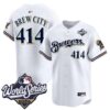 Milwaukee Brewers Brew City 414 2026 World Series Throwback Vapor Limited Jersey - All Stitched - White
