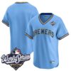 Milwaukee Brewers Team 2026 World Series Throwback Vapor Limited Jersey - All Stitched - Blue
