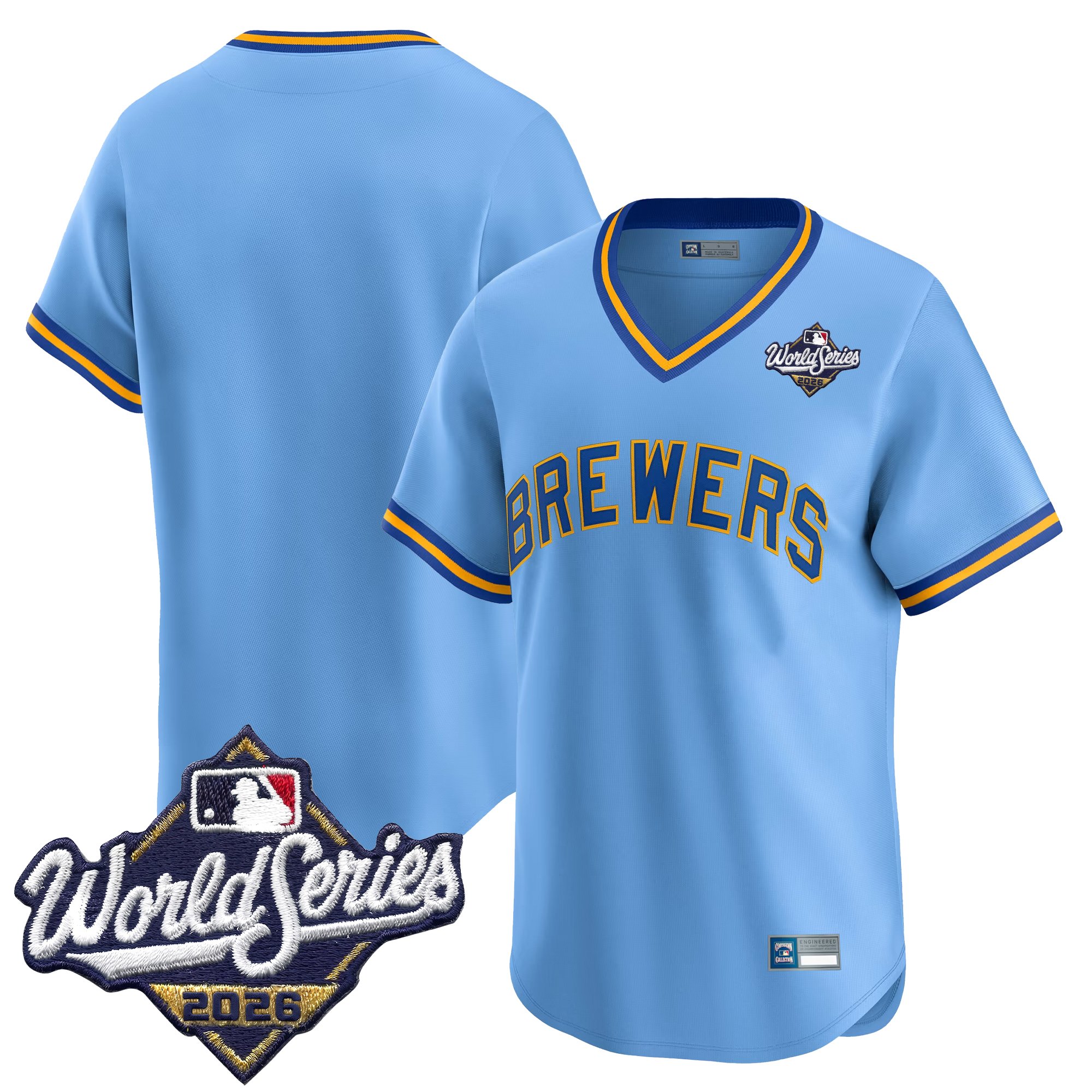 Milwaukee Brewers Team 2026 World Series Throwback Vapor Limited Jersey - All Stitched - Blue