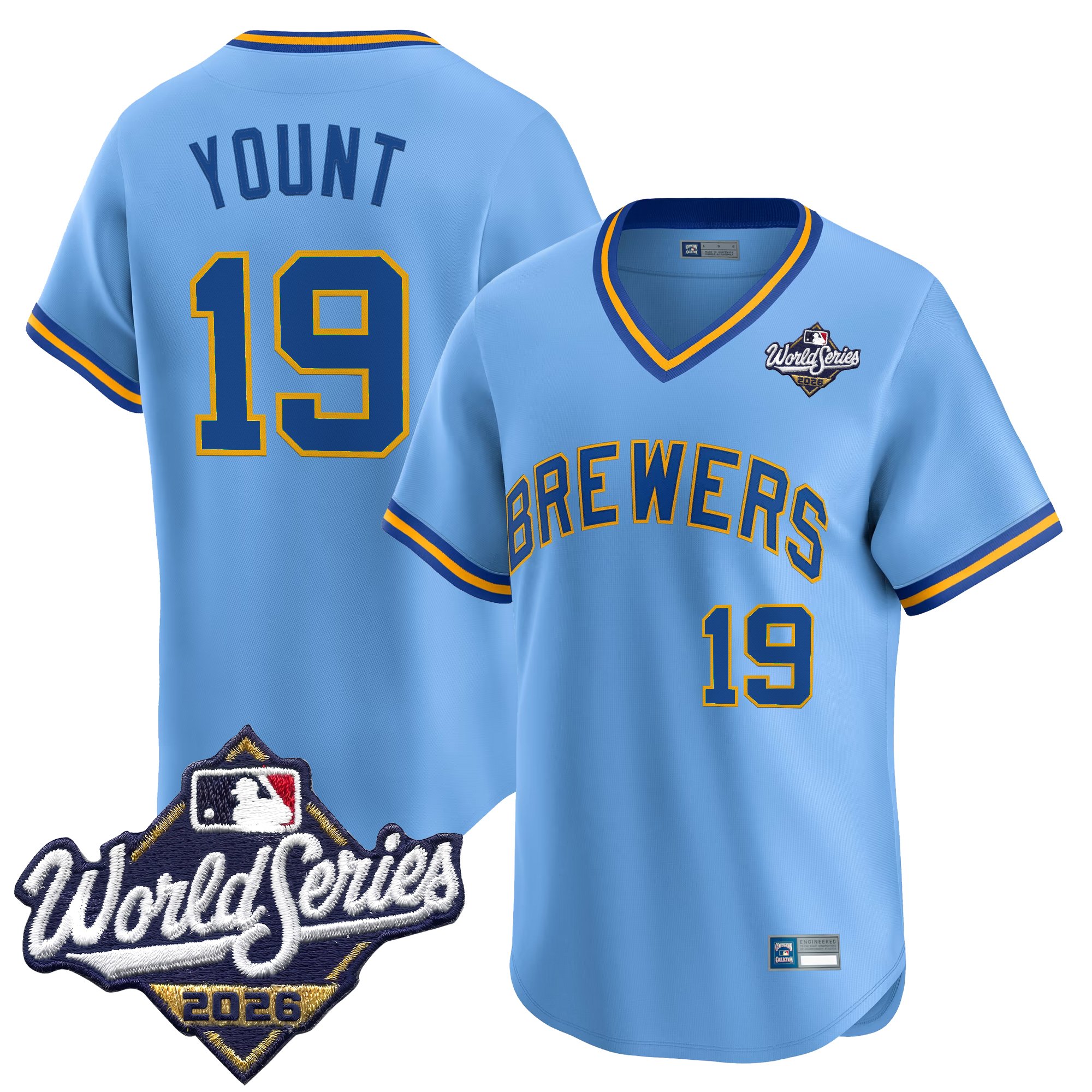 Milwaukee Brewers Robin Yount 2026 World Series Throwback Vapor Limited Jersey - All Stitched - Blue