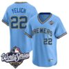 Milwaukee Brewers Christian Yelich 2026 World Series Throwback Vapor Limited Jersey - All Stitched - Blue