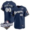 Milwaukee Brewers 2026 World Series Throwback Vapor Limited Custom Jersey - All Stitched - Navy