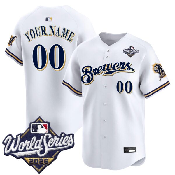 Milwaukee Brewers 2026 World Series Throwback Vapor Limited Custom Jersey - All Stitched - White