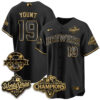 Milwaukee Brewers Robin Yount 2026 NL Champions Bob Uecker Patch Vapor Jersey - All Stitched - Black Gold