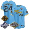 Milwaukee Brewers William Contreras 2026 NL Champions Bob Uecker Patch Vapor Jersey V2 - All Stitched - City Connect