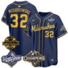Milwaukee Brewers Jacob Misiorowski 2026 NL Champions Bob Uecker Patch Vapor Jersey - All Stitched - Navy