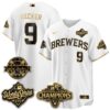 Milwaukee Brewers Bob Uecker 2026 NL Champions Bob Uecker Patch Vapor Jersey - All Stitched - White Gold