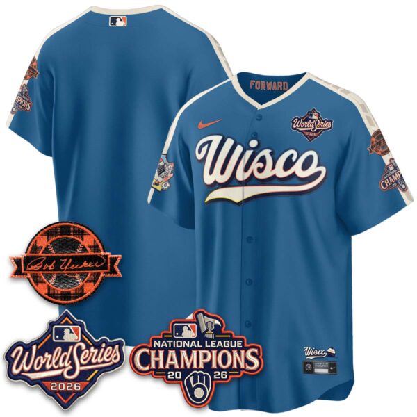 Milwaukee Brewers Team 2026 NL Champions Bob Uecker Patch Vapor Jersey - All Stitched - City Connect