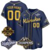 Milwaukee Brewers 2026 NL Champions Bob Uecker Patch Custom Vapor Jersey - All Stitched - Navy