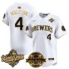 Milwaukee Brewers Paul Molitor 2026 World Series Bob Uecker Patch Vapor Limited Jersey V2 - All Stitched - White Gold
