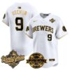 Milwaukee Brewers Bob Uecker 2026 World Series Bob Uecker Patch Vapor Limited Jersey V2 - All Stitched - White Gold