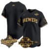 Milwaukee Brewers Team 2026 World Series Bob Uecker Patch Vapor Limited Jersey V2 - All Stitched - Black Gold