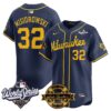 Milwaukee Brewers Jacob Misiorowski 2026 World Series Bob Uecker Patch Vapor Limited Jersey V2 - All Stitched - Navy