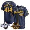 Milwaukee Brewers Brew City 414 2026 World Series Bob Uecker Patch Vapor Limited Jersey V2 - All Stitched - Navy