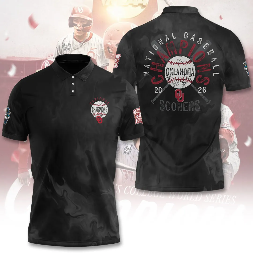 Oklahoma Sooners 2026 NCAA Baseball Men’s College World Series Champions 3D Apparel TLILY9 - Image 2
