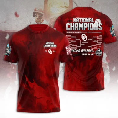 Oklahoma Sooners 2026 NCAA Baseball Men’s College World Series Champions 3D Apparel TLILY8