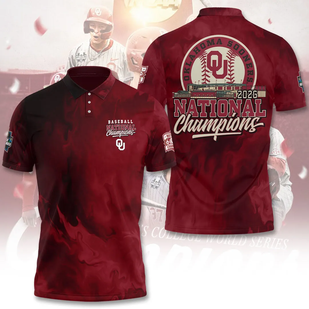 Oklahoma Sooners 2026 NCAA Baseball Men’s College World Series Champions 3D Apparel TLILY6 - Image 2