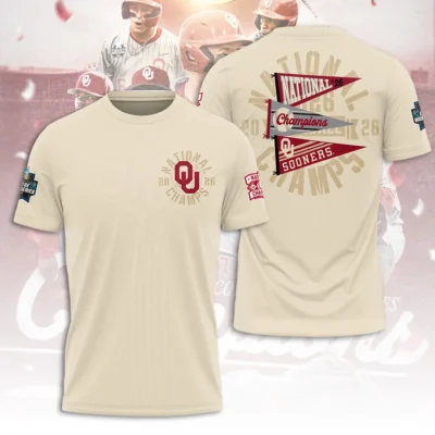 Oklahoma Sooners 2026 NCAA Baseball Men’s College World Series Champions 3D Apparel TLILY3