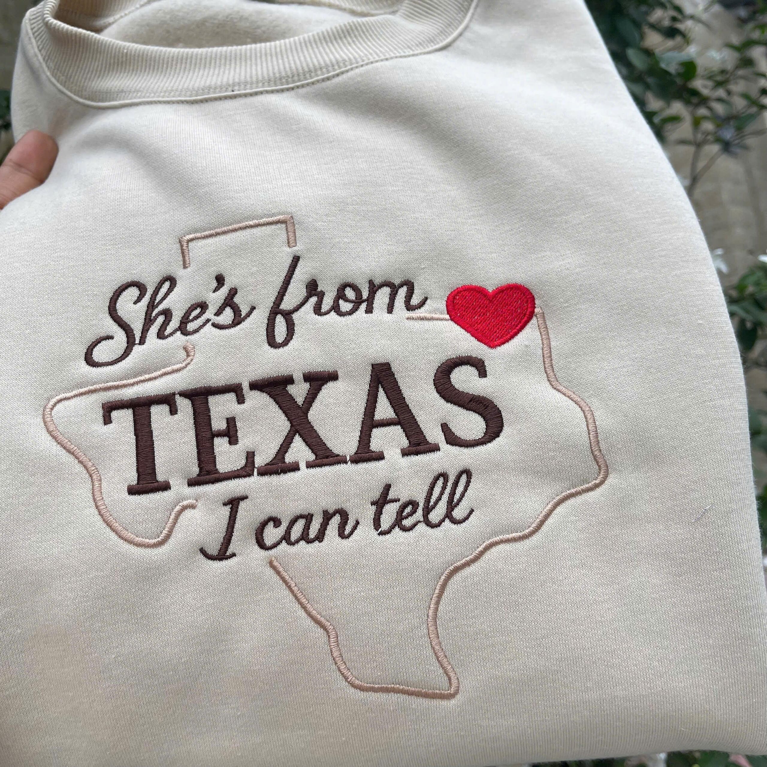 Embroidered She’s From Texas Sweatshirt - Image 2