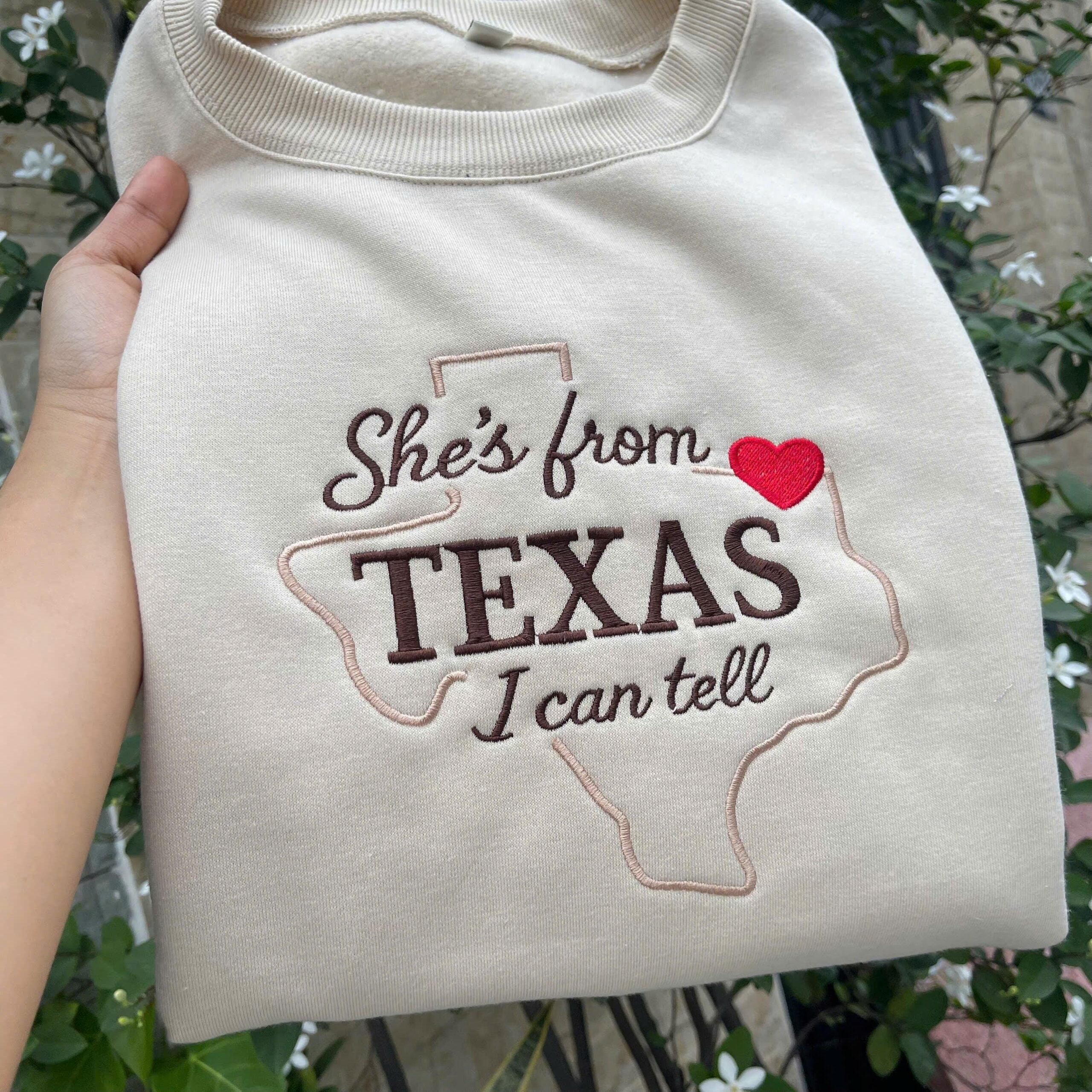 Embroidered She’s From Texas Sweatshirt - Image 3