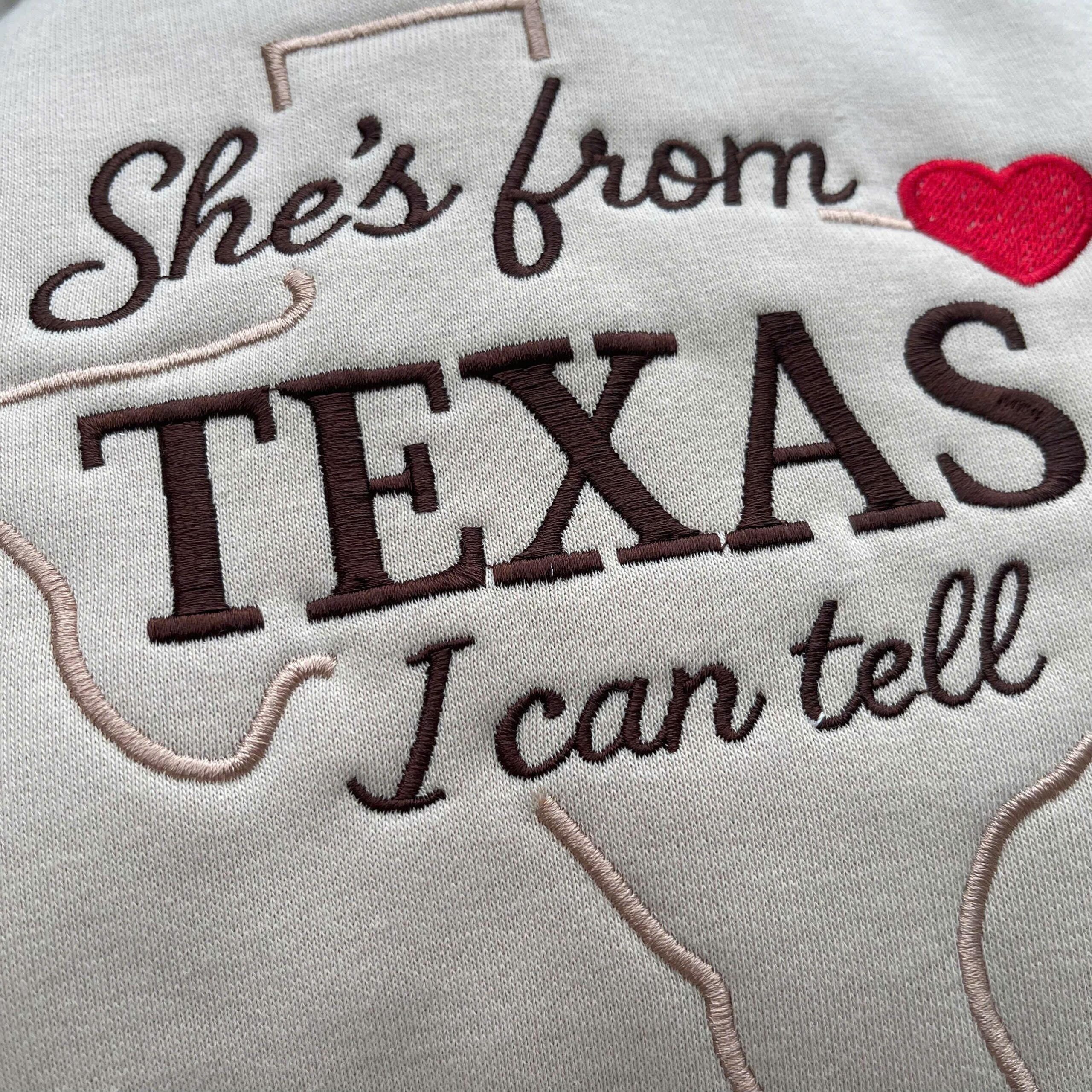 Embroidered She’s From Texas Sweatshirt - Image 4