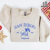 Embroidered San Diego California Beach Waves Palm Tree Sweatshirt
