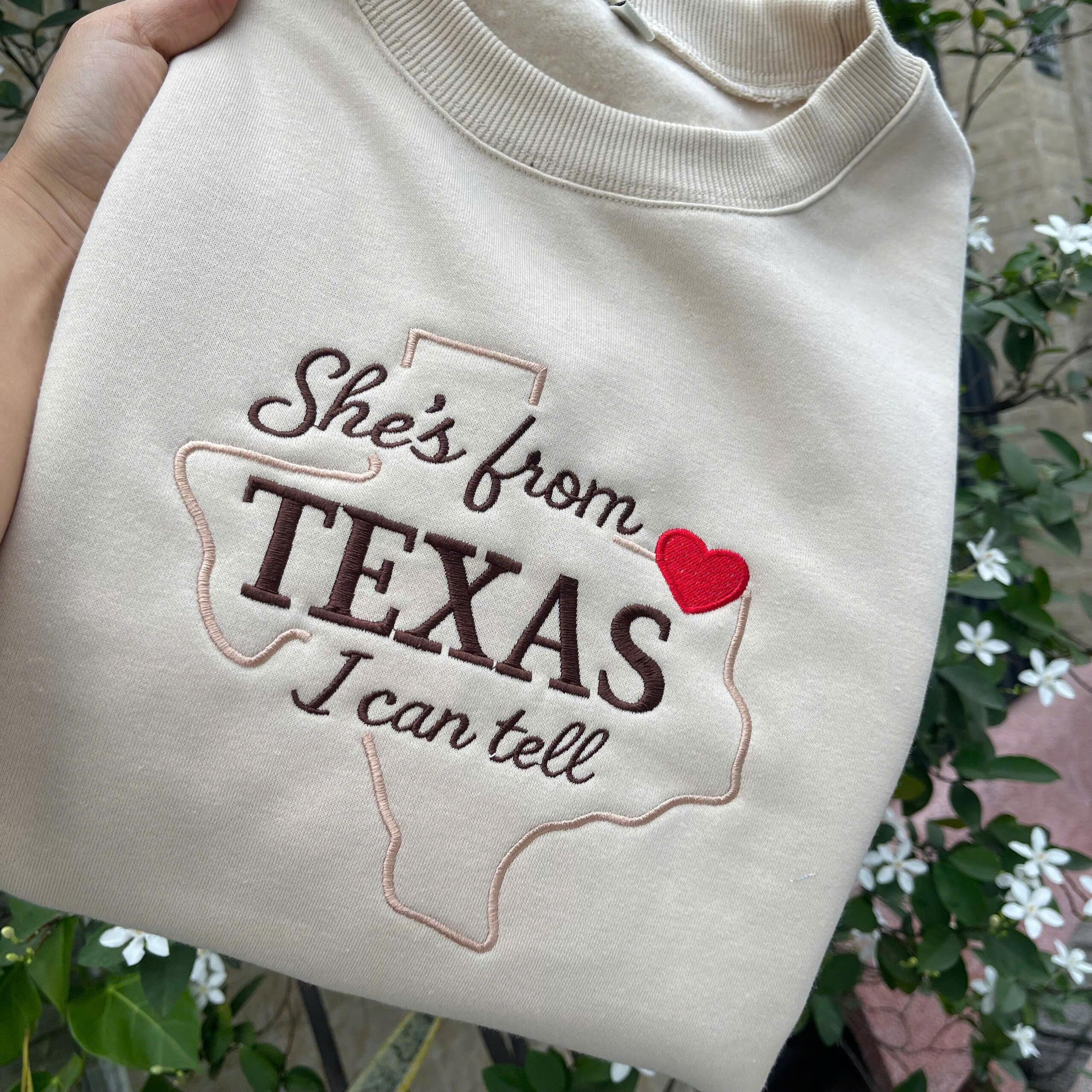 Embroidered She’s From Texas Sweatshirt - Image 5