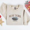 Embroidered New York Manhattan Skyline Brooklyn Bridge Sweatshirt