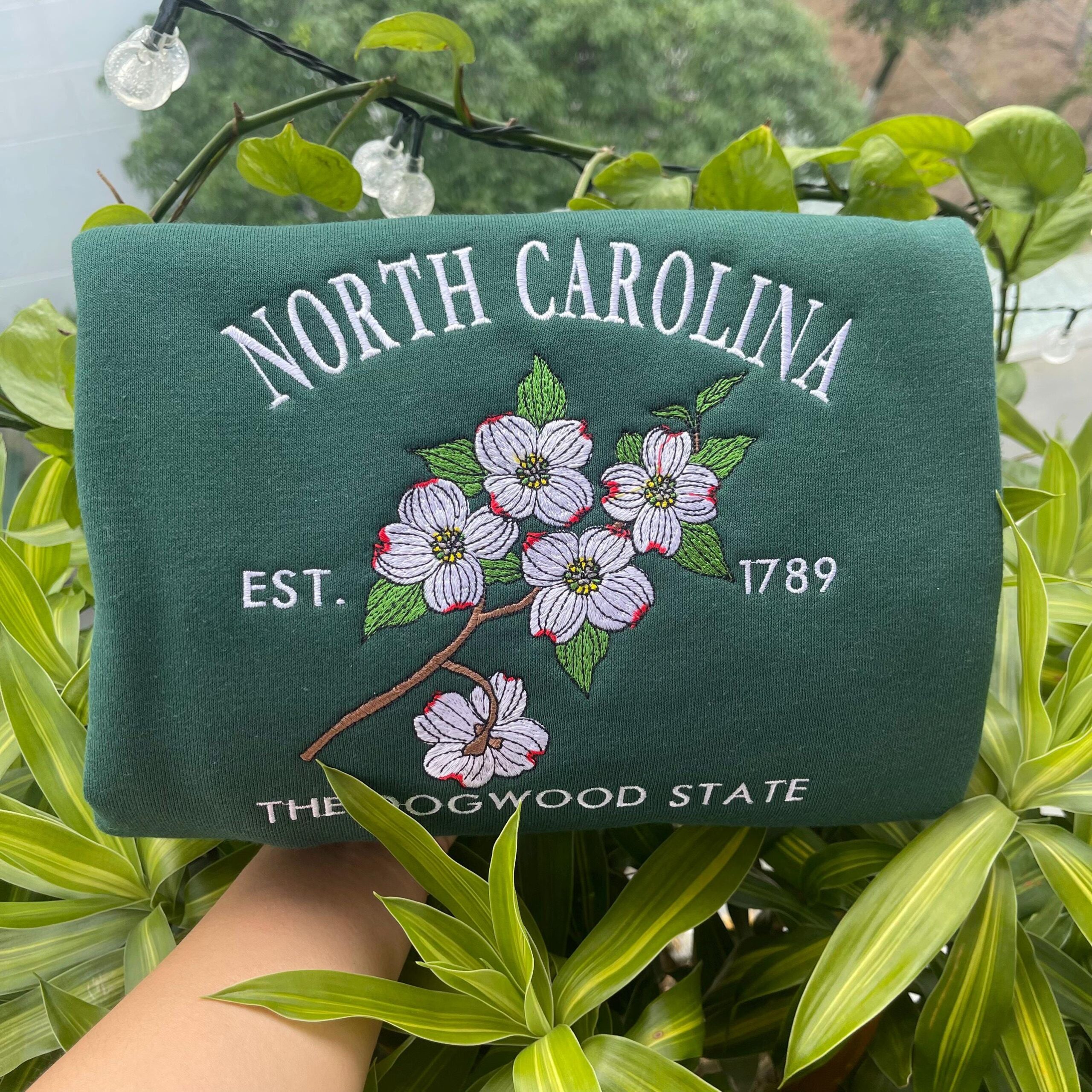 Embroidered North Carolina Dogwood State Sweatshirt - Image 5