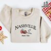Embroidered Nashville Music City Guitar Cowboy Hat Sweatshirt