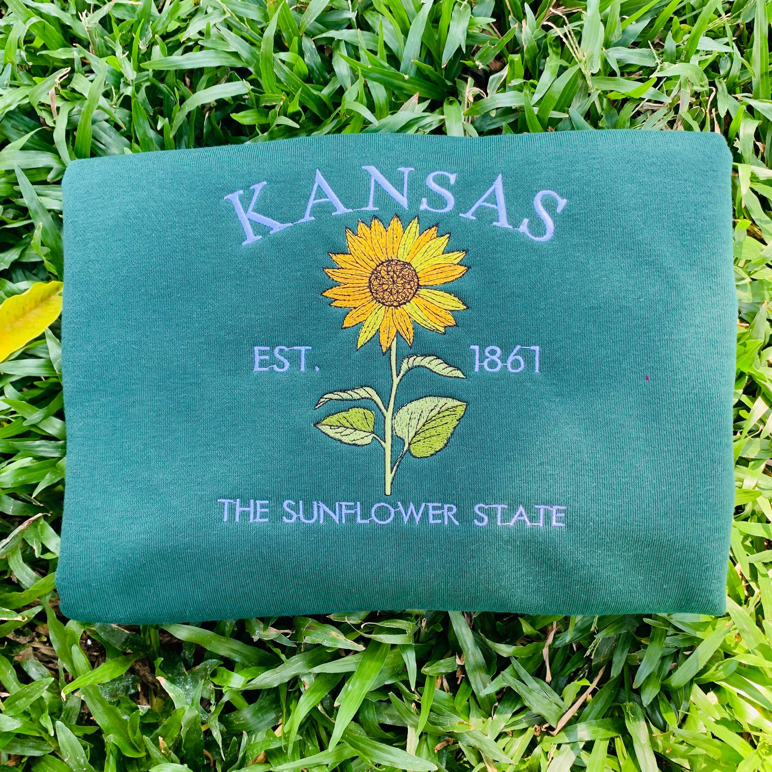 Embroidered Kansas Sunflower State Sweatshirt - Image 5