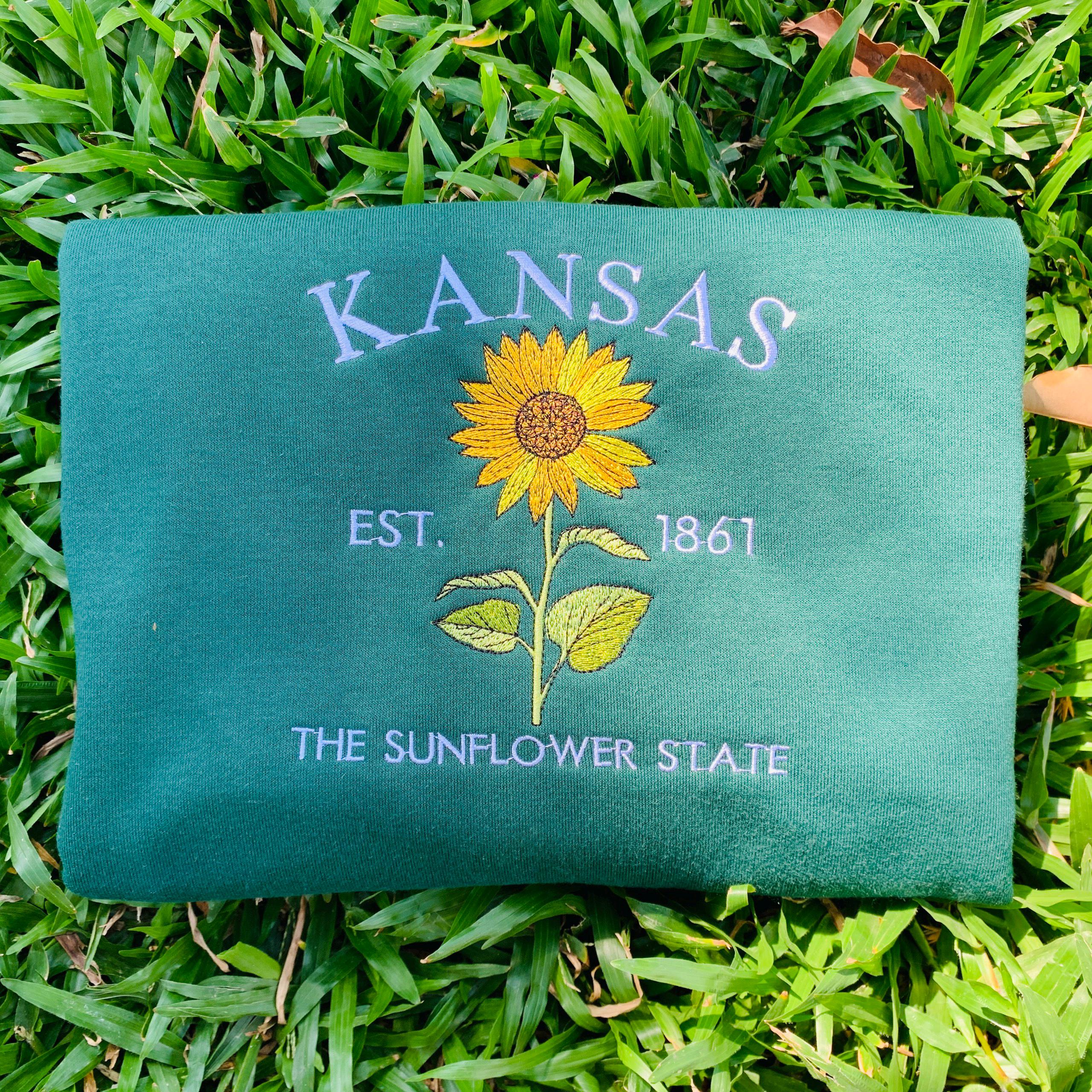Embroidered Kansas Sunflower State Sweatshirt - Image 6