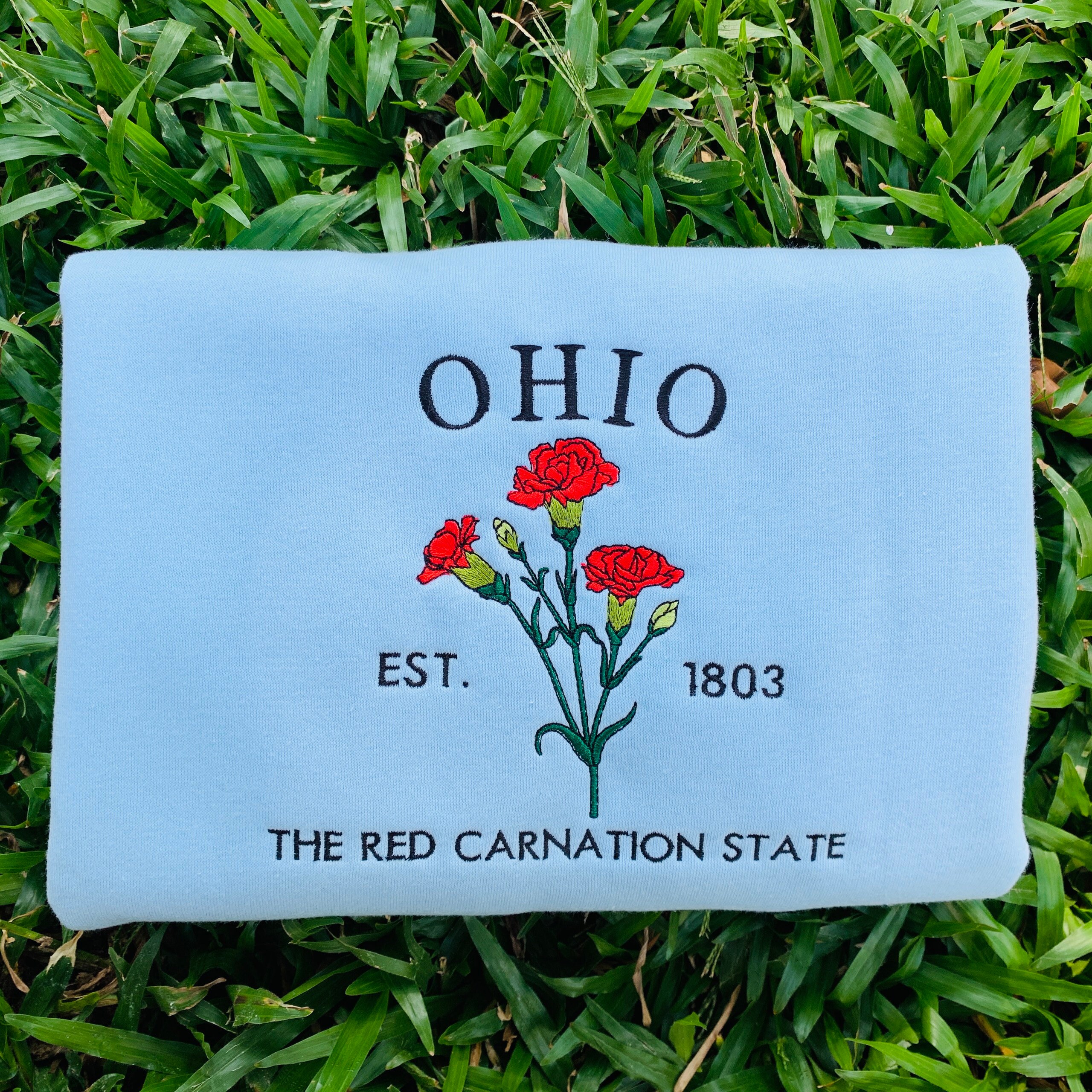 Embroidered Ohio Red Carnation State Sweatshirt - Image 2