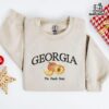 Embroidered Georgia Peach State Fruit Sweatshirt
