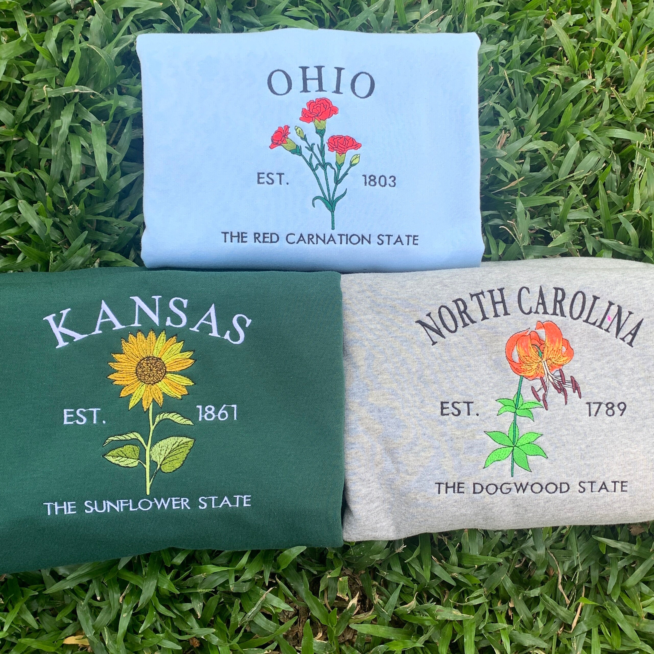 Embroidered Ohio Red Carnation State Sweatshirt - Image 3