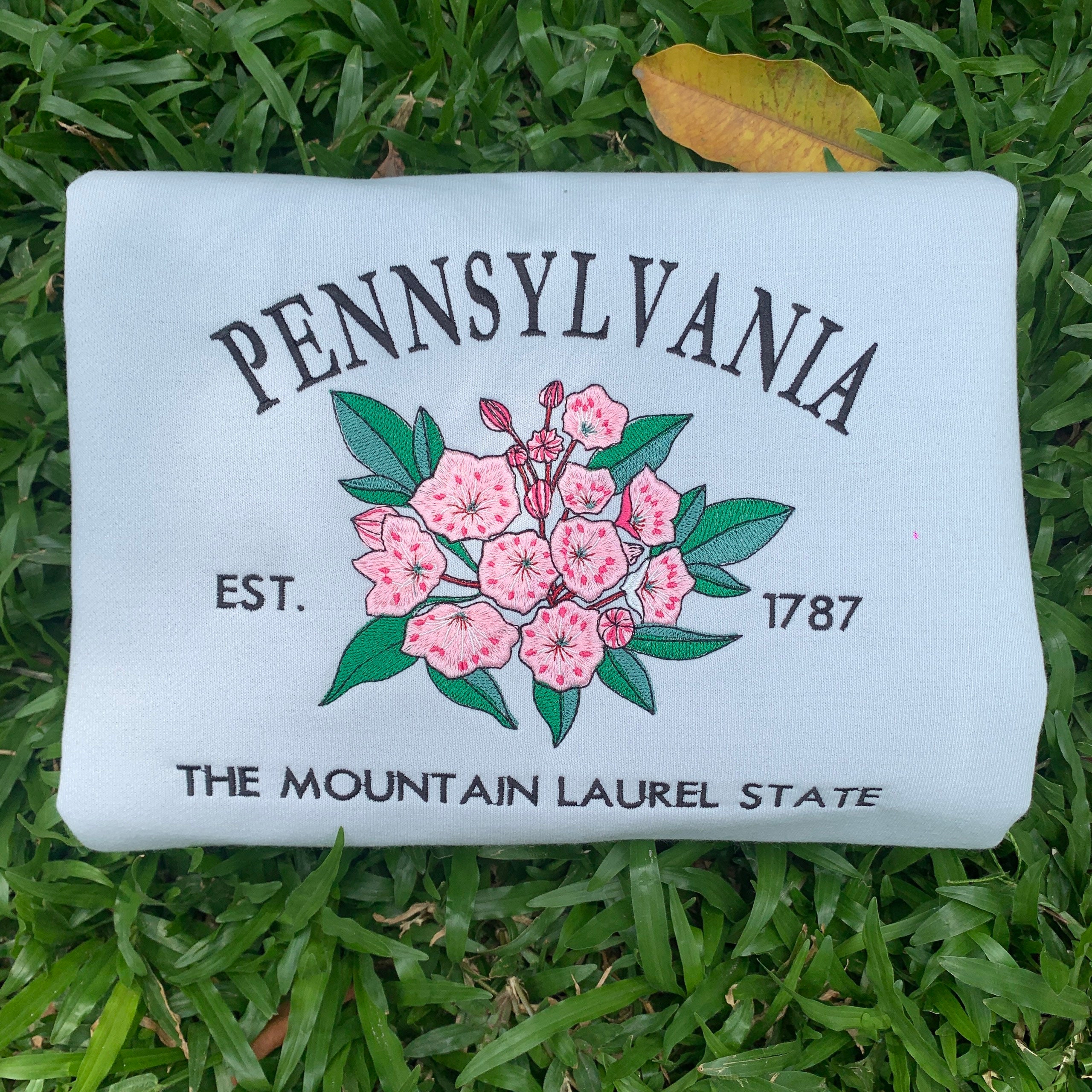 Embroidered Pennsylvania Mountain Laurel Sweatshirt - Image 2