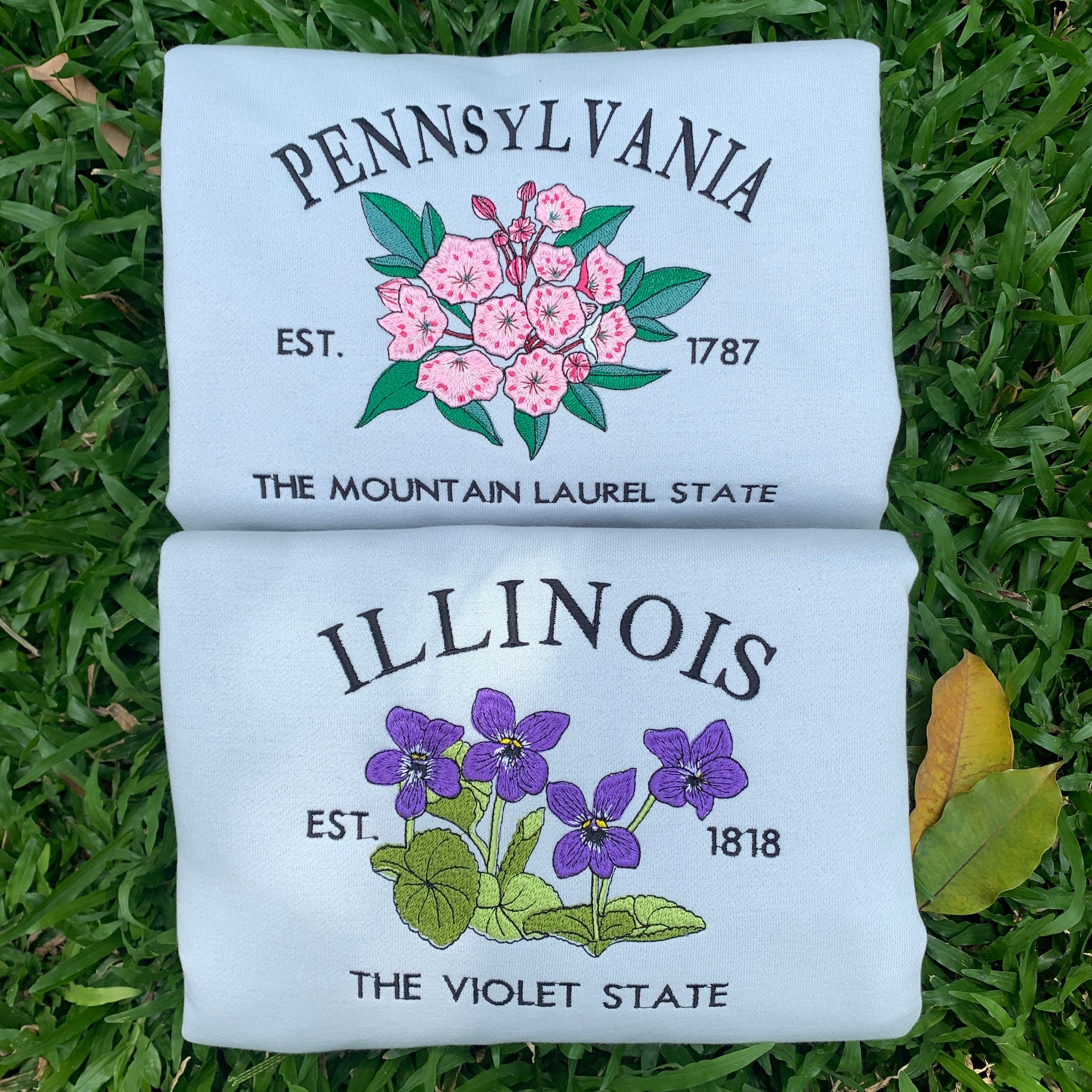 Embroidered Pennsylvania Mountain Laurel Sweatshirt - Image 3