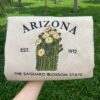 Embroidered Arizona Saguaro Blossom Sweatshirt