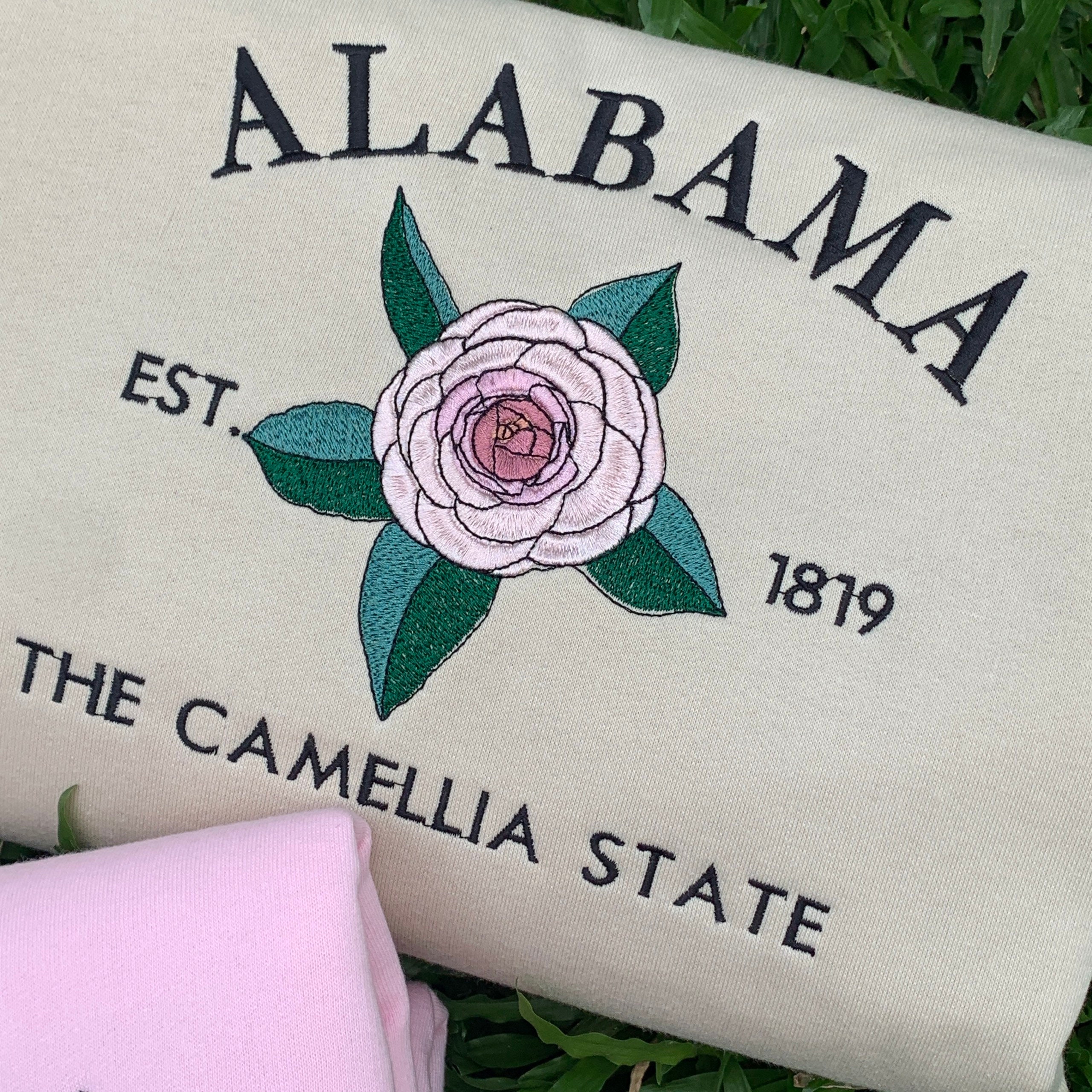 Embroidered Alabama Camellia State Sweatshirt - Image 2