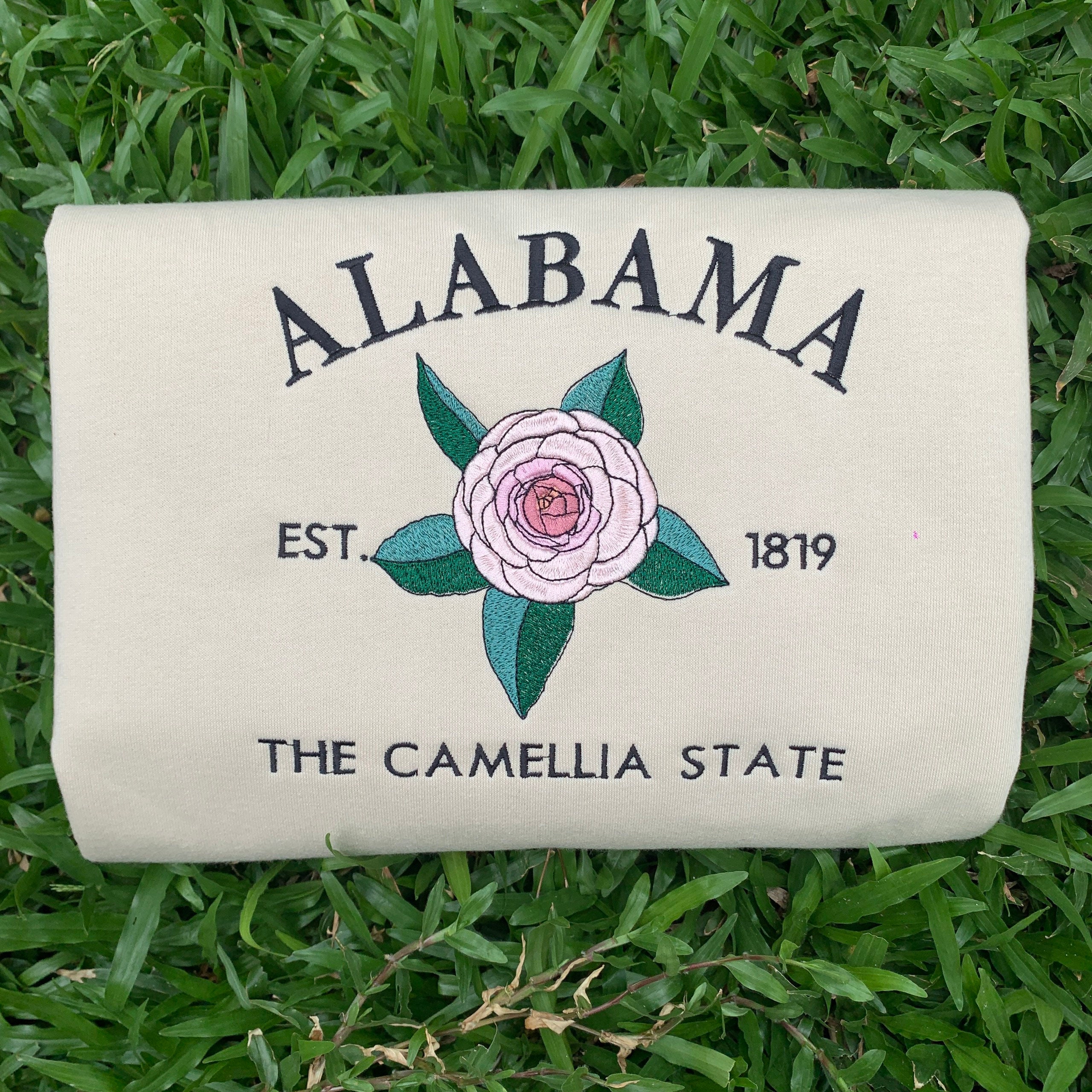 Embroidered Alabama Camellia State Sweatshirt - Image 3